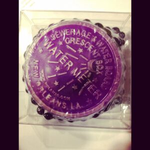 New Orleans Water Meter Soap on a Mardi Gras bead ya'll PURPLE